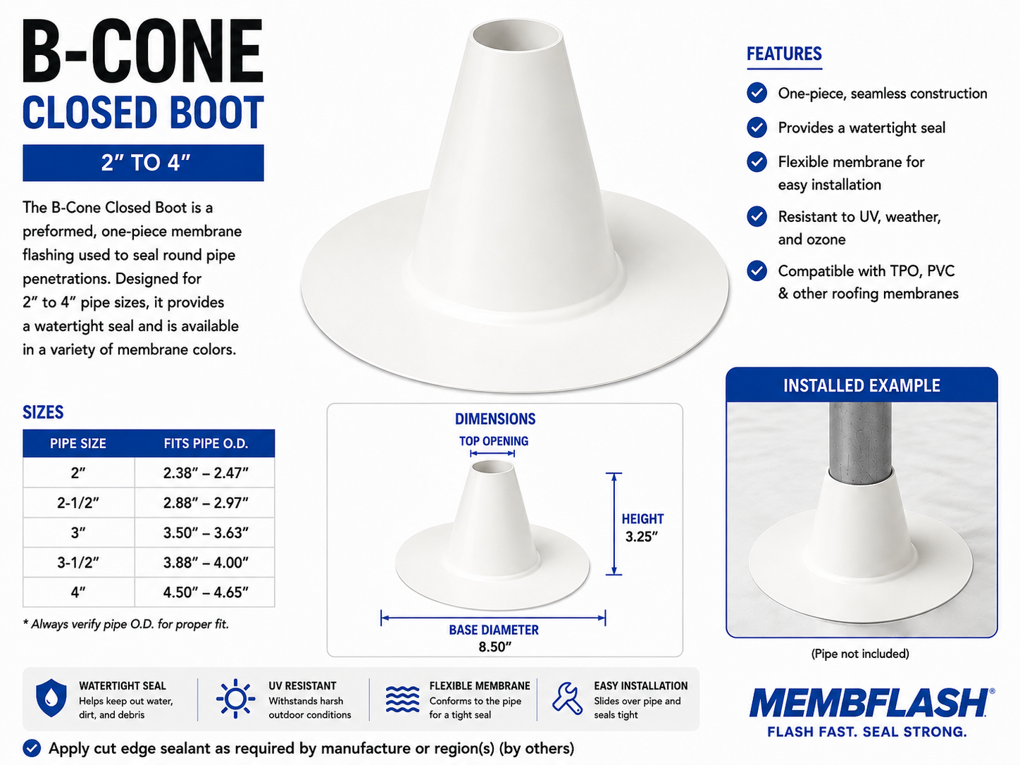 B-Cone Closed Boot drawing