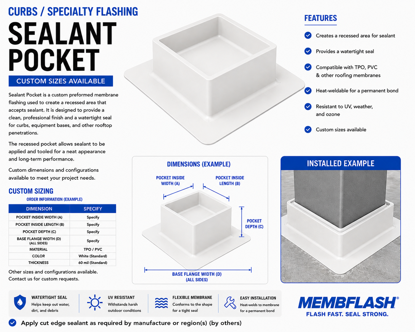 Sealant Pocket drawing