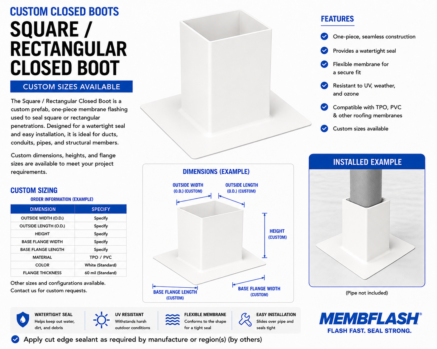 Square / Rectangular Closed Boot drawing